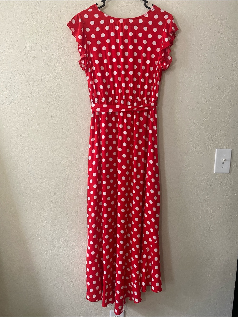 Grecerelle Red Polka Dot Maxi Dress - Picture 9 of 11
